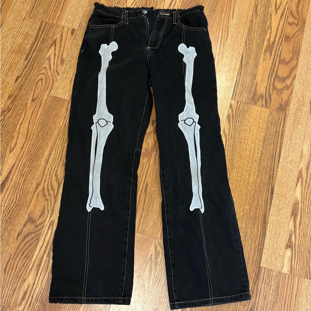 black skeleton pants vintage